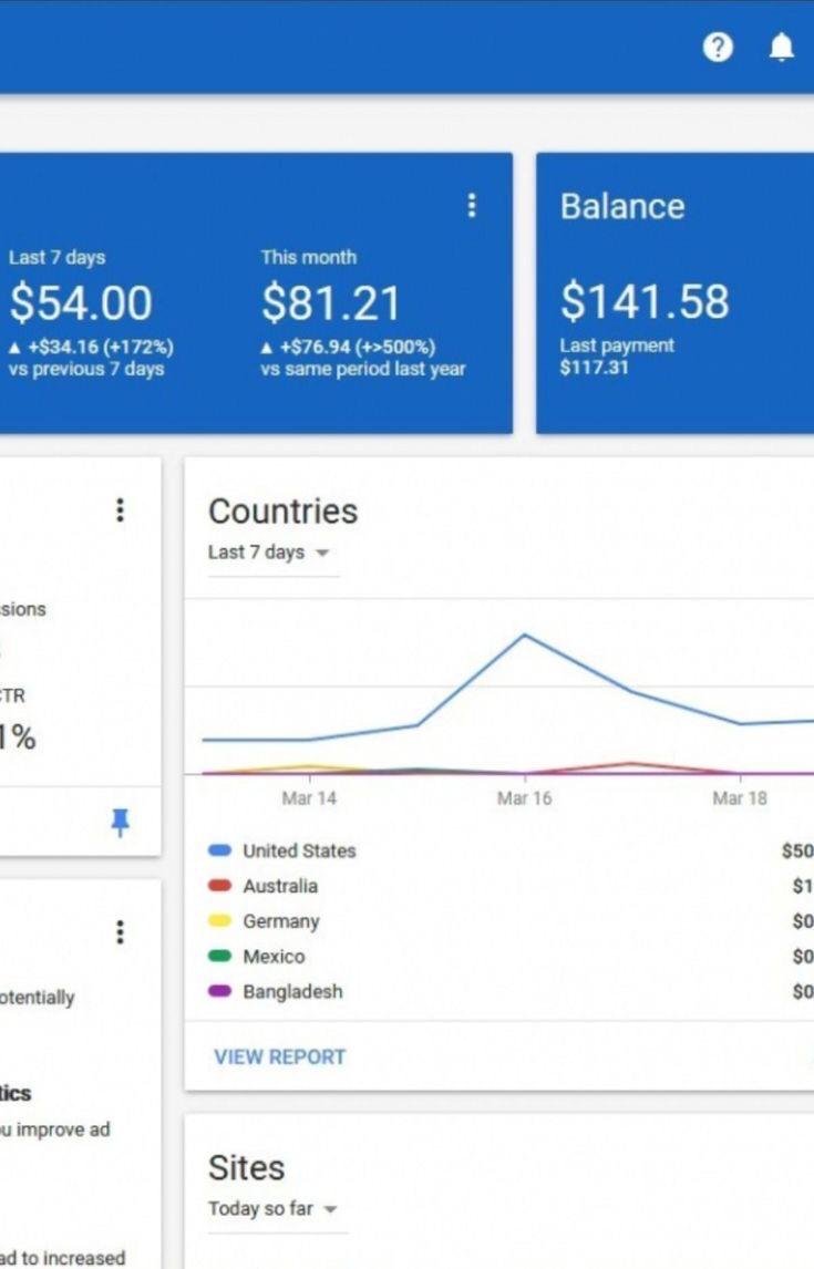 AdSense student earnings dashboard