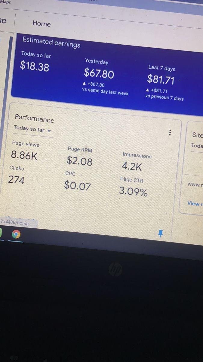 AdSense student earnings dashboard